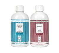 Lot de 2 parfums concentrés Muha pour lessive de 400 ml - parfums intenses - parfum durable, grand format, usage universel en machine (mer d'hiver + lin et coton)