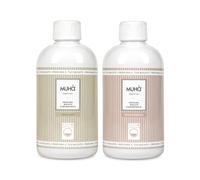 Lot de 2 parfums concentrés pour lessive de 400 ml - parfums intenses doux au lait + frais pur - parfum durable, grand format - Utilisation universelle en machine (doux lait + talc et mousse)