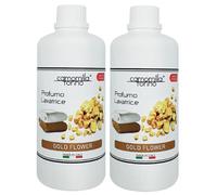 Lot de 2 parfums concentrés pour linge de lit à linge 500 ml. Preziosa Gold Flower. Camomille Turin Italie.