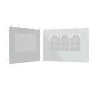 Lot de 2 parois latérales pour tente de réception, avec fenêtre, en 100 % polyéthylène, parois blanches pour les fêtes de jardin, résistantes aux intempéries et faciles à nettoyer