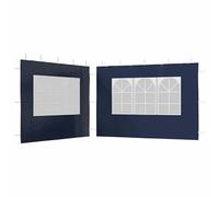 Lot de 2 parois latérales pour tente de réception avec fenêtre - Matériau 100 % polyéthylène - Bleu - Idéal pour les fêtes de jardin, le camping et les événements - Robuste et résistant aux