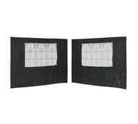 Lot de 2 parois latérales pour tente de réception, avec fenêtre, pour cadre de tonnelle, 100 % polyéthylène anthracite, imperméables et durables, idéales pour les fêtes de jardin et le camping