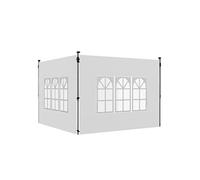 Outsunny Lot de 2 parois pour tonnelle 3x3 m – Tissu Oxford 295×195 cm blanc avec fenêtre