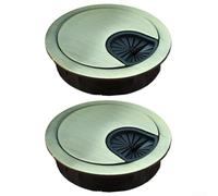 Lot de 2 passe-câbles de bureau de 53 mm, œillets ronds en alliage de zinc pour la maison, le bureau, l'espace de travail, la gestion des câbles pour une solution bien rangée (vert bronze, 50 mm)