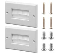 Lot de 2 passe-câbles encastrés avec pinceau pour installation encastrée - Couvercle élégant pour sorties de câbles, idéal pour les bricoleurs et les professionnels