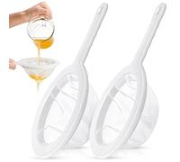 Lot de 2 passoires à mailles fines en nylon pour yaourt - Avec poignée - Mini saumure - Filet de séparation pour crevettes - Pour filtrer le jus, le lait, le miel, le vin - Maille 100/400