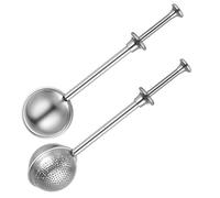 Lot de 2 passoires à thé en vrac - Pince à thé avec poignée télescopique - En acier inoxydable - Pour tasse - Infuseur à thé - Filtre à thé en forme de boule pour plumeau - Épices, sucre, farine