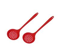 Lot de 2 passoires de cuisine, écumoire, louche, passoire en silicone, cuillère fendue avec long manche, ustensiles de cuisine pour la cuisine