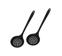 Lot de 2 passoires de cuisine, écumoire, louche, passoire en silicone, cuillère fendue avec long manche, ustensiles de cuisine pour la cuisson de la soupe