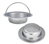 Lot de 2 passoires d'évier de Cuisine en Acier Inoxydable, Grand Bord Large de 11,4 cm de diamètre