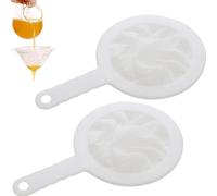 Lot de 2 passoires en plastique et nylon à mailles fines, 200 mailles en polypropylène antidérapant, filtre alimentaire pour café, confiture, fruits, légumes