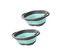 Lot de 2 passoires extensibles, base et capacité de 4 L, passoire en silicone pour fruits, nouilles, passe au lave-vaisselle, pliable, pour légumes, cuisine