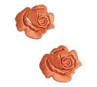 Lot de 2 - Patch Écusson Thermocollant Petite Rose Ajourée 3 x 3 cm Coloris Rose Saumon Patch brodé