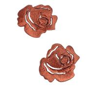 Lot de 2 - Patch Écusson Thermocollant Petite Rose Ajourée 3 x 3 cm Coloris Rouille Patch brodé