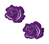 Lot de 2 - Patch Écusson Thermocollant Petite Rose Ajourée 3 x 3 cm Coloris Violet Patch brodé
