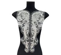 Lot de 2 patchs brodés à paillettes durables, motifs créatifs et élégants pour personnaliser des robes et des hauts, appliques en dentelle faites à la main