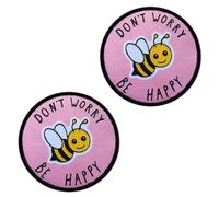Lot de 2 patchs brodés « Don't Worry Be Happy » - Motif drapeau militaire amusant - Pour chapeaux, sacs à dos, vêtements, vestes, jeans, casquettes, etc