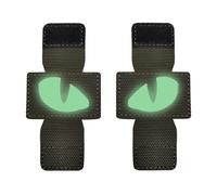 Lot de 2 patchs brodés multi-usages, portables, doux, yeux de chat, phosphorescents, ne se décolorent pas, patchs réfléchissants œil de chat, fermetures à crochet, patchs brodés