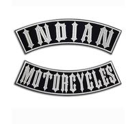 Lot de 2 patchs brodés rocker indien | Motorcycle, patchs thermocollants pour gilet et gilets de moto, Iron-On, pour décorer vestes, t-shirts, broderie patch Biker, bricolage.