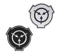 Lot de 2 patchs brodés SCP Foundation Special Containment Procedures Foundation Logo Militaire Crochet Loop Tactics Morale Accessoires de sac tactique (noir et blanc)