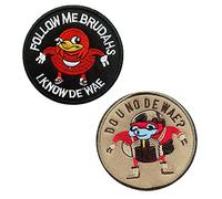 Lot de 2 patchs de combat humoristiques « Do U No De Wae ? » et « Follow Me Brudahs I Know De Wae »