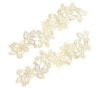 Lot de 2 patchs décoratifs en dentelle faits à la main avec motif floral pour les amateurs de mode