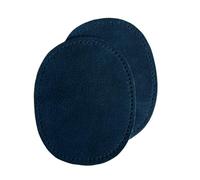 Lot de 2 patchs en cuir véritable à coudre (bleu marine)