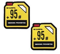 Lot de 2 patchs en PVC pour tambour d'essence phosphorescents avec crochet au dos 92 95 98 Octane 6,5 x 6 cm