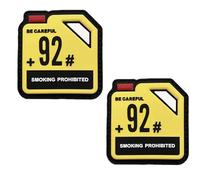 Lot de 2 patchs en PVC pour tambour d'essence phosphorescents avec crochet au dos 92 95 98 Octane 6,5 x 6 cm