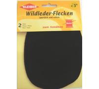 Lot de 2 patchs ovales en daim - Noir