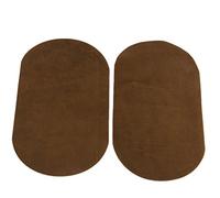 Lot de 2 patchs ovales en tissu floqué thermocollant pour coude ou genou - Noir - 18 x 11 cm (marron)