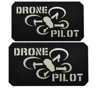 Lot de 2 patchs phosphorescents pour véhicules aériens sans pilote - 9 x 5 cm - Avec crochets au dos et boucle