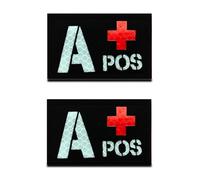 Lot de 2 patchs réfléchissants POS Positive Medic EMT - Découpe laser - Durables - Crochet et boucle - Patch militaire tactique pour vêtements, sac à dos, brassard, veste