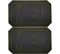 Lot de 2 patchs réfléchissants infrarouge MED Medic Medical EMS ambulancier EMT avec crochet et boucle de fixation au dos