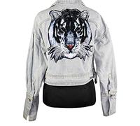 Lot de 2 patchs surdimensionnés à paillettes brodées pour vêtements Accessoires Tête de tigre Lion Appliqué à coudre DIY Fournitures (n°8)