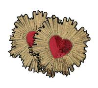 Lot de 2 patchs thermocollants à paillettes en forme de cœur brodés Applique DIY Craft Décoration Coudre Patch pour Vêtements Jeans