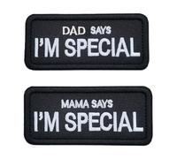 Lot de 2 patchs Velcro pour harnais pour chien - Inscription Dad Says I'm Special - Pour sacs à dos tactiques, vêtements, jeans, chapeaux, sacs, casques, maillot, gilets