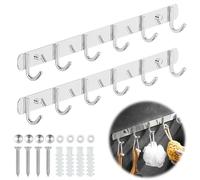 Lot de 2 patères murales de 31 cm - Pour cuisine, salle de bain, salon et couloir