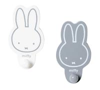 roba Crochets Muraux "miffy®" pour Chambre Enfant - Forme Oreilles de Lapin - Patères Bébé - 2 pièces - Blanc/Gris