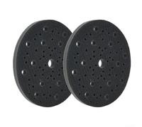 Lot de 2 patins de ponçage en éponge souple de 150 mm avec crochet et disque d'interface LOOPs pour polisseuse orbitale ponceuse - Tapis de support en mousse noire