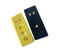 Lot de 2 patins de ponçage rectangulaires 30 x 100 mm avec crochet à 5 trous et boucles, plaque de support pour chanfreinage, polissage, accessoires sur métal, bois, verre, pierre, caoutchouc (40 x