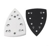 Lot de 2 patins de ponçage triangulaires de 148 x 98 mm, plaque de secours à 7 trous, disque en mousse de nylon PU, compatible avec ponceuse DTS 400 REQ, durable et résistant à l'usure