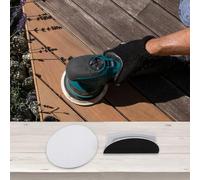 Lot de 2 patins en plastique remplaçables en bois pour cloisons sèches - Pour bricolage - Poignée de ponçage d'angle professionnelle orientée vers l'utilisateur - Avec 10 demi-ronds en métal