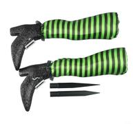 Lot de 2 pattes de sorcière d'Halloween - Décorations prothétiques pour Halloween - Pieds de sorcière maléfique - Décoration d'extérieur - Accessoires de décoration de fête - Butée de porte (vert)