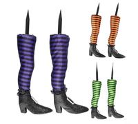 Lot de 2 pattes de sorcière d'Halloween - Décorations prothétiques pour Halloween - Pieds de sorcière maléfique - Décoration d'extérieur - Accessoires de décoration de fête - Butée de porte (rouge)