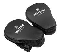 Lot de 2 pattes d'ours - Taille unique - Pour MMA, Muay Thai, Kickboxing, arts martiaux - Cuir synthétique solide - Avec rembourrage amortissant - Noir et blanc MATCHU