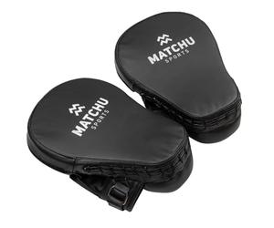 Lot de 2 pattes d'ours - Taille unique - Pour MMA, Muay Thai, Kickboxing, arts martiaux - Cuir synthétique solide - Avec rembourrage amortissant - Noir et blanc MATCHU