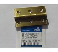 Lot De 2 Paumelles Laiton Pour Meuble Hettich, L.64 X L.40 Mm Laiton G