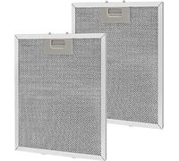 Lot de 2 pcs Filtre à Graisse Métallique 320x260mm, en Aluminium, Anti-Graisse, Lavable, en Maille, Accessoire Hotte Aspirante pour Hottes de Cuisine