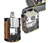 Lot de 2 pédales de vélo - 1,4 cm (9/16") - En métal - Avec bandes réfléchissantes, paire de pédales de vélo pliantes antidérapantes et robustes - Pièces de vélo pour Gravel Riding et trajets longue